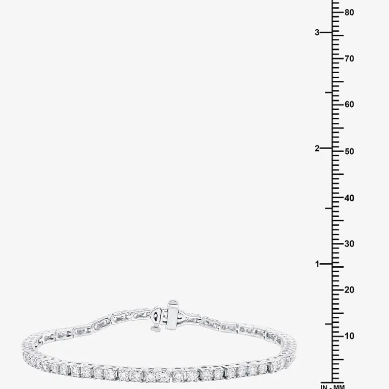 3 CT. T.W. Natural White Diamond 10K or 14K White or Yellow Gold 7.25 Inch Tennis Bracelet