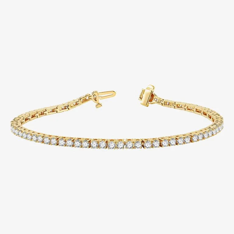 3 CT. T.W. Natural White Diamond 10K or 14K White or Yellow Gold 7.25 Inch Tennis Bracelet