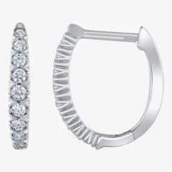 1/4 CT. T.W. Natural White Diamond 10K White Gold 11.8mm Hoop Earrings