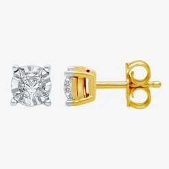1/6 CT. T.W. Natural White Diamond 5.6mm Sterling Silver Stud Earrings