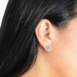 Cubic Zirconia 14K Gold 8mm Stud Earrings
