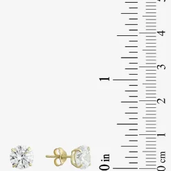 Cubic Zirconia 10K Gold 6mm Stud Earrings