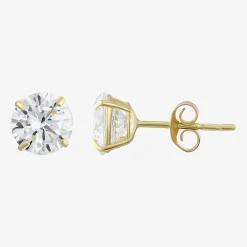 Cubic Zirconia 10K Gold 6mm Stud Earrings