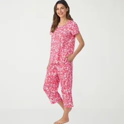 Cuddl Duds Womens Short Sleeve 2-pc. Pajama Set