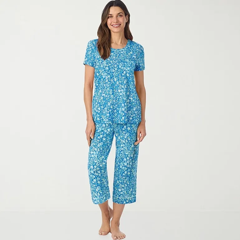 Cuddl Duds Womens Short Sleeve 2-pc. Pajama Set