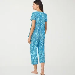 Cuddl Duds Womens Short Sleeve 2-pc. Pajama Set