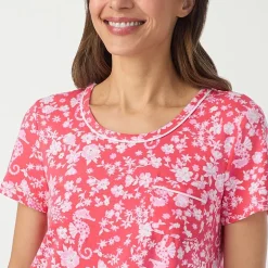 Cuddl Duds Womens Short Sleeve 2-pc. Pajama Set