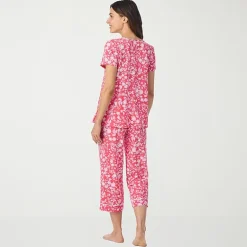 Cuddl Duds Womens Short Sleeve 2-pc. Pajama Set