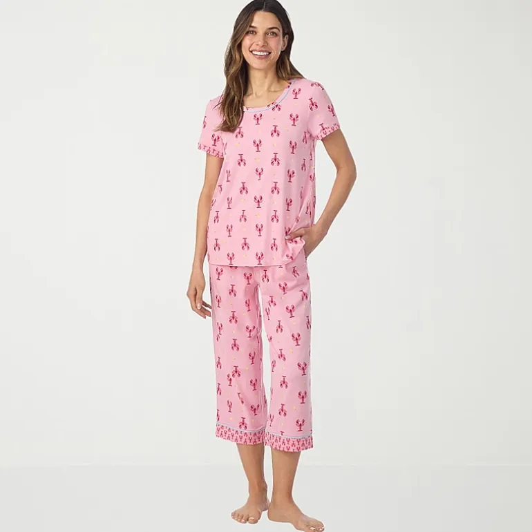 Cuddl Duds Womens Short Sleeve 2-pc. Pajama Set