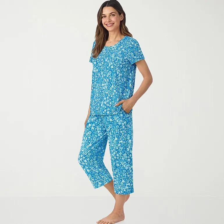 Cuddl Duds Womens Short Sleeve 2-pc. Pajama Set