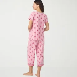 Cuddl Duds Womens Short Sleeve 2-pc. Pajama Set