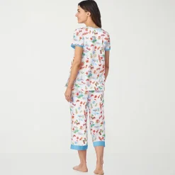 Cuddl Duds Womens Short Sleeve 2-pc. Pajama Set