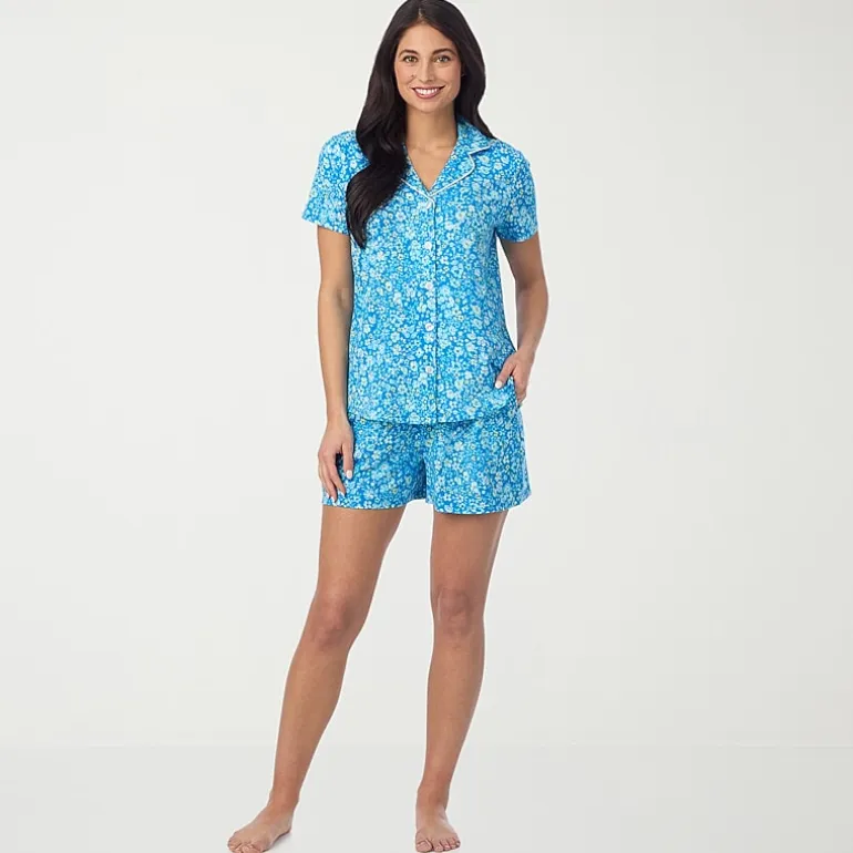 Cuddl Duds Womens Short Sleeve 2-pc. Pajama Set