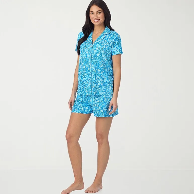 Cuddl Duds Womens Short Sleeve 2-pc. Pajama Set