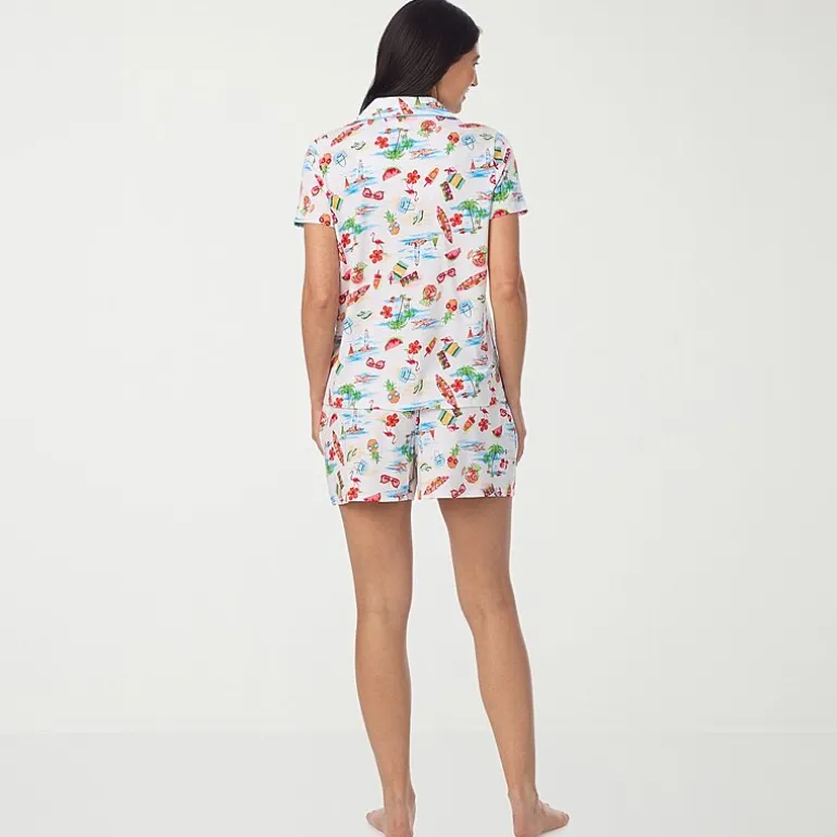 Cuddl Duds Womens Short Sleeve 2-pc. Pajama Set