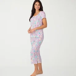 Cuddl Duds Womens Short Sleeve 2-pc. Pajama Set