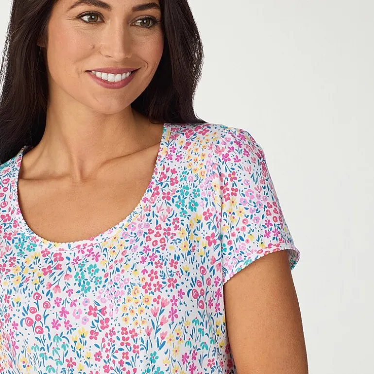Cuddl Duds Womens Short Sleeve 2-pc. Pajama Set