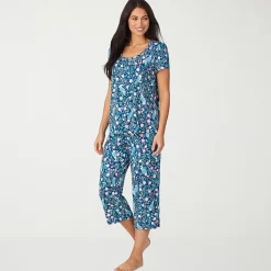 Cuddl Duds Womens Short Sleeve 2-pc. Pajama Set