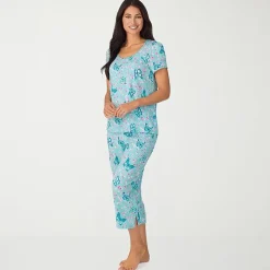 Cuddl Duds Womens Short Sleeve 2-pc. Pajama Set