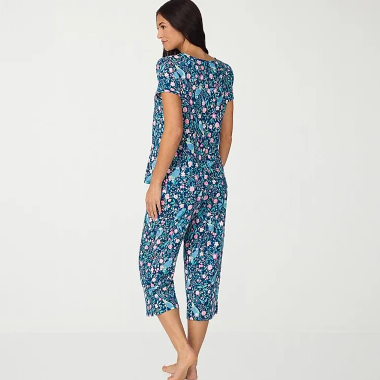 Cuddl Duds Womens Short Sleeve 2-pc. Pajama Set