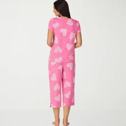 Cuddl Duds Womens Short Sleeve 2-pc. Pajama Set