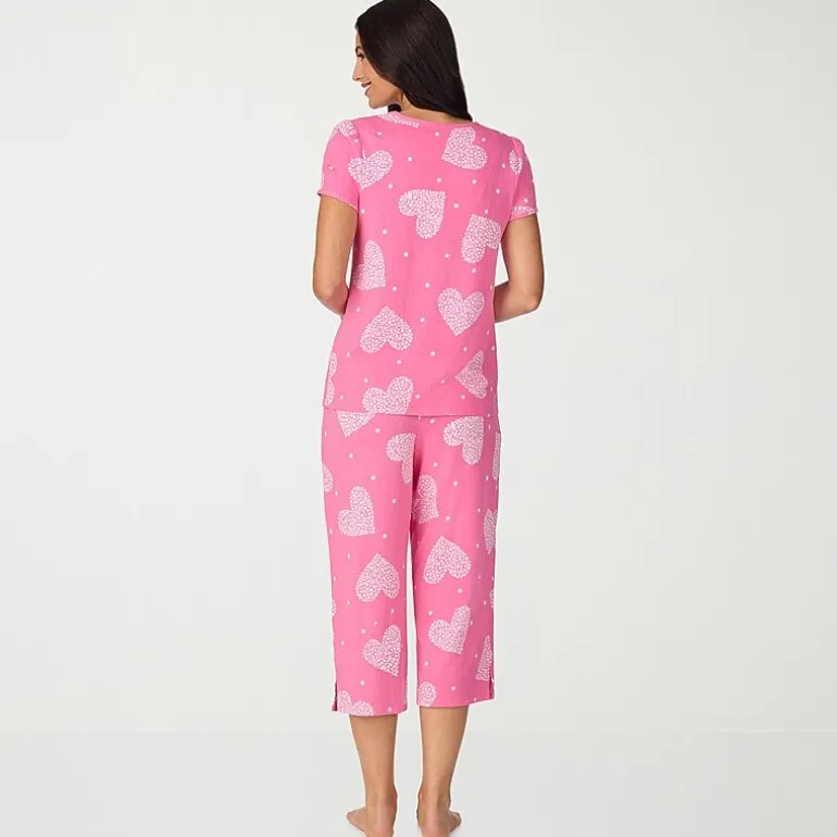 Cuddl Duds Womens Short Sleeve 2-pc. Pajama Set