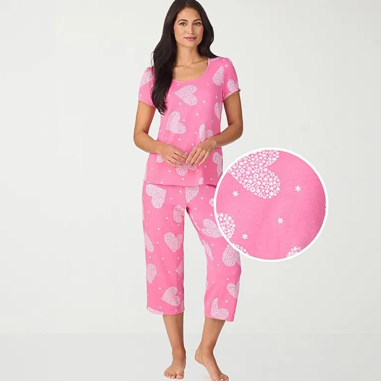 Cuddl Duds Womens Short Sleeve 2-pc. Pajama Set