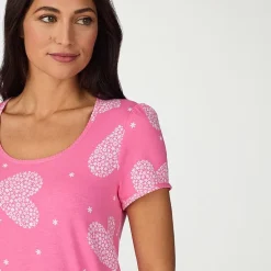 Cuddl Duds Womens Short Sleeve 2-pc. Pajama Set