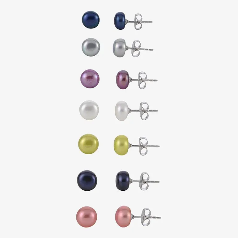 Cultured Freshwater Pearl 7-pr. Stud Earring Set