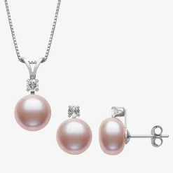 Cultured Freshwater Pearl Sterling Silver Round 2-pc. Jewelry Set