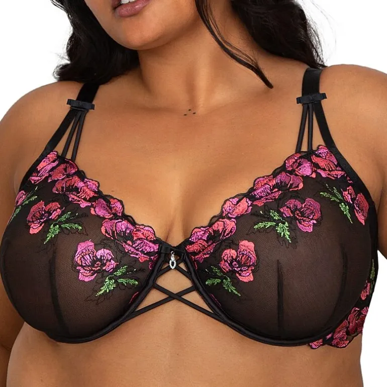 Curvy Couture Embroidery Unlined Balconette-1613