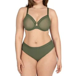 Curvy Couture Sheer Mesh Unlined Underwire Bra - 1634