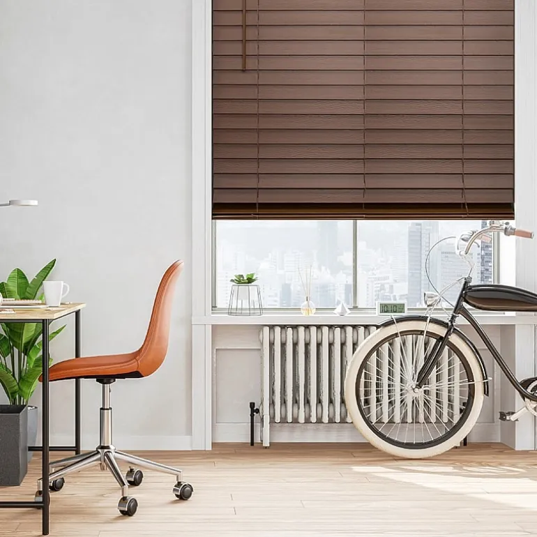 Cut-to-Width 2" Cordless Faux-Wood Blinds