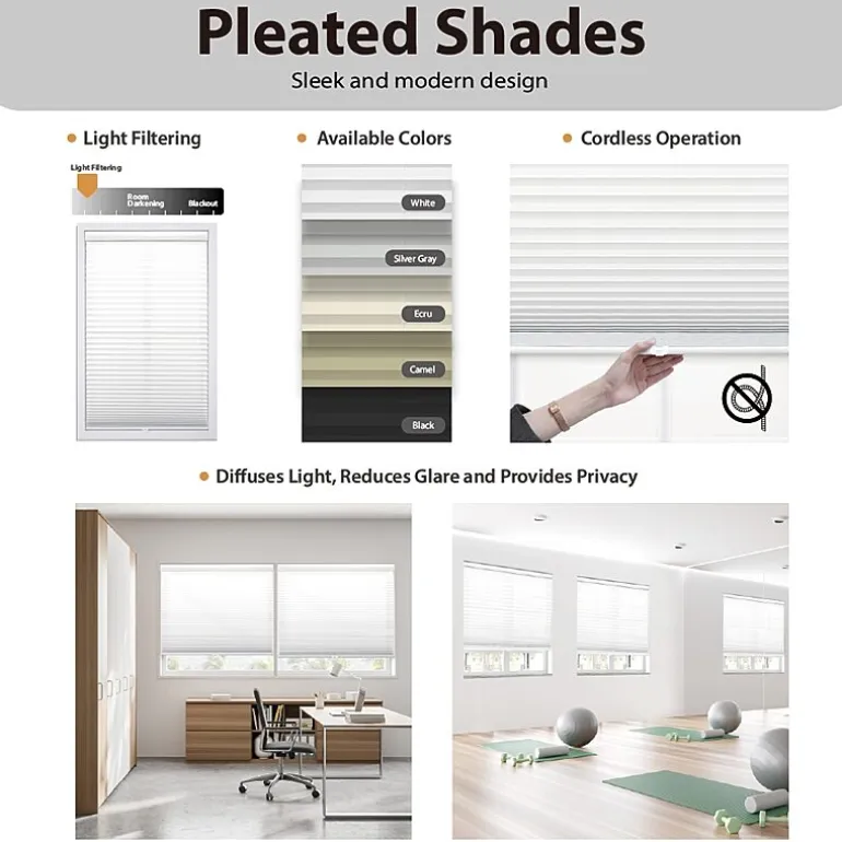 Cut-to-Width 1" Cordless Pleated Shade
