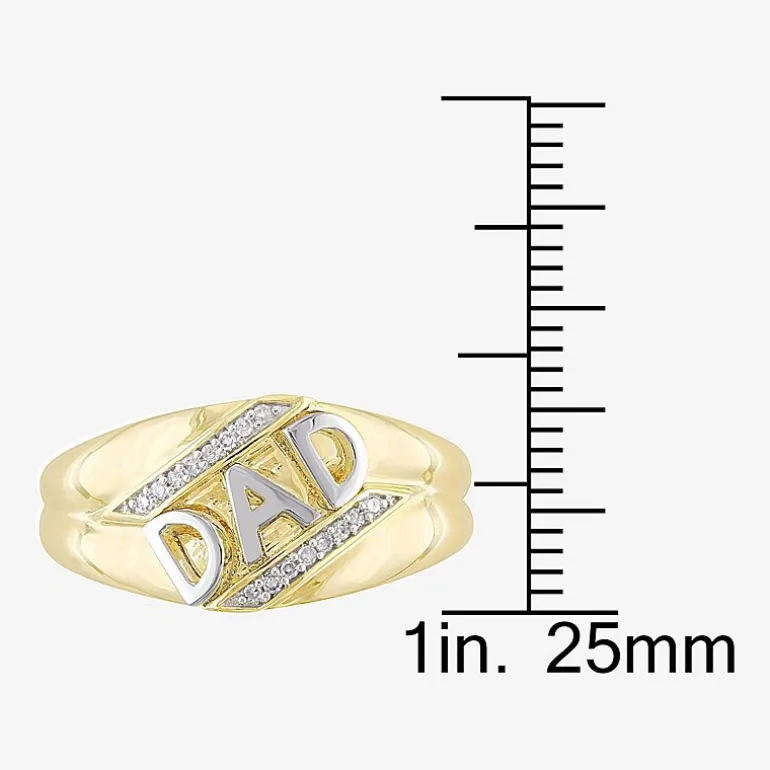 "Dad" Mens Diamond Accent Natural White Diamond 10K Gold Fashion Ring