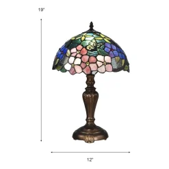 Dale Tiffany Kannon Peony Glass Table Lamp