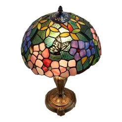 Dale Tiffany Kannon Peony Glass Table Lamp