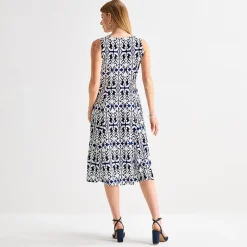 Danny & Nicole Womens Midi Damask Jacket Dress