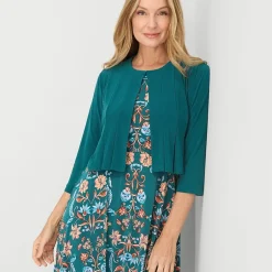 Danny & Nicole Womens Midi Floral Jacket Dress