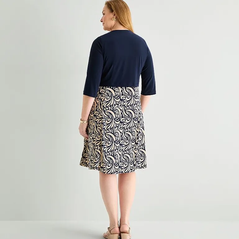 Danny & Nicole Womens Plus Abstract Jacket Dress