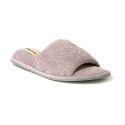 Dearfoams Beatrice Quilted Terry Womens Memory Foam Slip-On Slippers