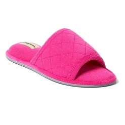 Dearfoams Beatrice Quilted Terry Womens Memory Foam Slip-On Slippers