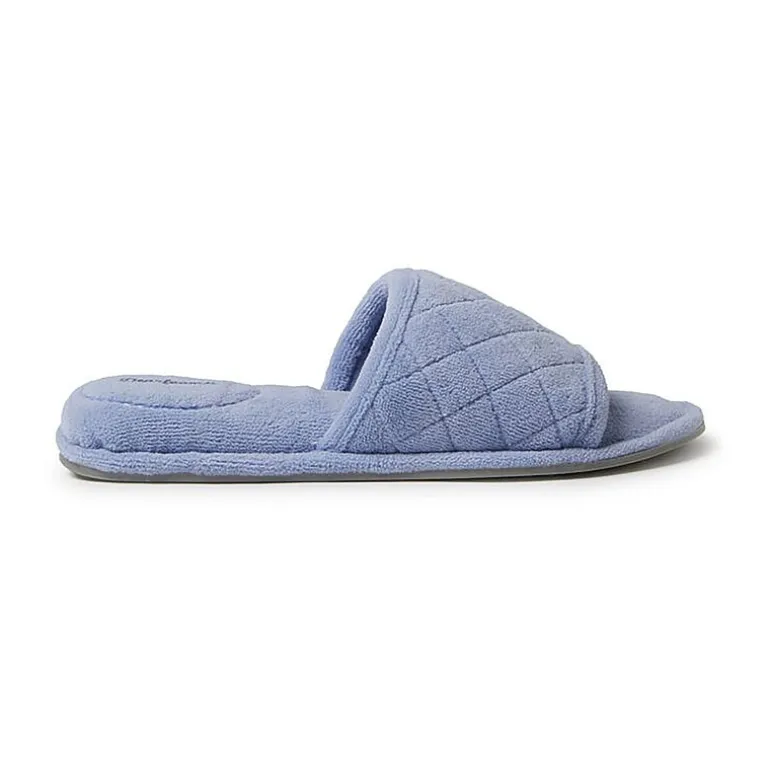 Dearfoams Beatrice Quilted Terry Womens Memory Foam Slip-On Slippers