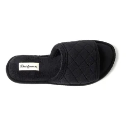 Dearfoams Beatrice Quilted Terry Womens Memory Foam Slip-On Slippers