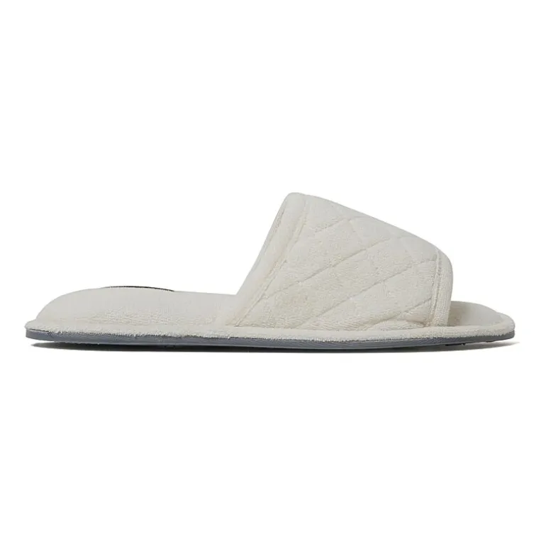 Dearfoams Beatrice Quilted Terry Womens Memory Foam Slip-On Slippers