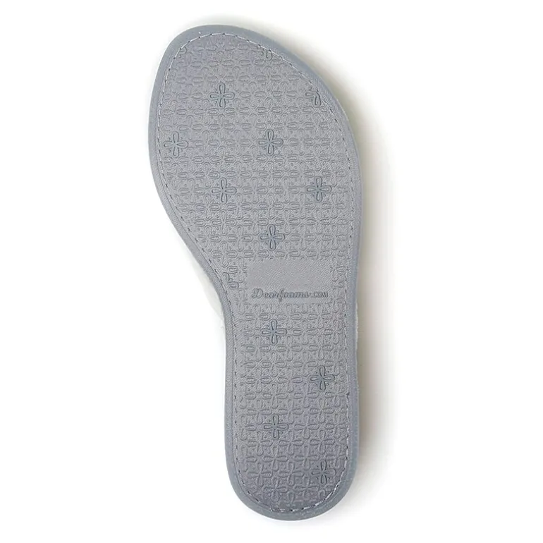 Dearfoams Beatrice Quilted Terry Womens Memory Foam Slip-On Slippers