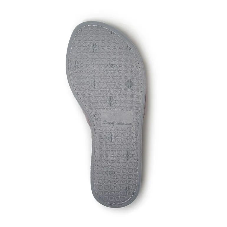 Dearfoams Beatrice Quilted Terry Womens Memory Foam Slip-On Slippers
