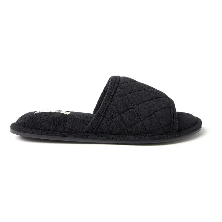 Dearfoams Beatrice Quilted Terry Womens Memory Foam Slip-On Slippers