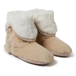 Dearfoams Beth Furry Womens Memory Foam Bootie Slippers