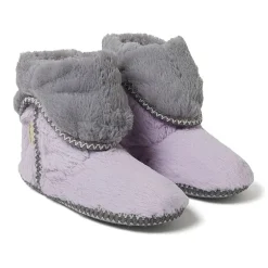 Dearfoams Beth Furry Womens Memory Foam Bootie Slippers
